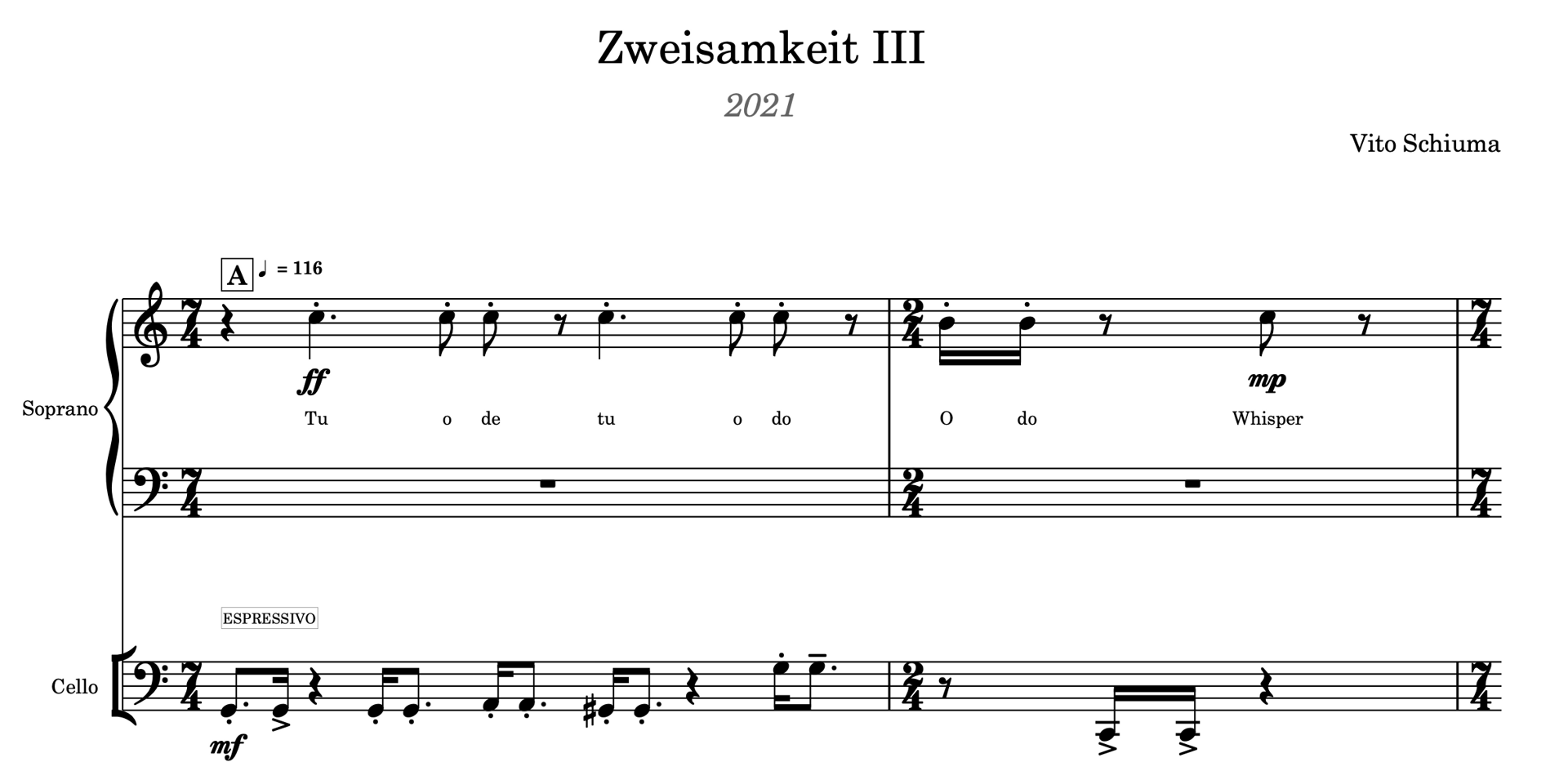 Zweisamkeit I, II, III. Un'opera metalinguistica